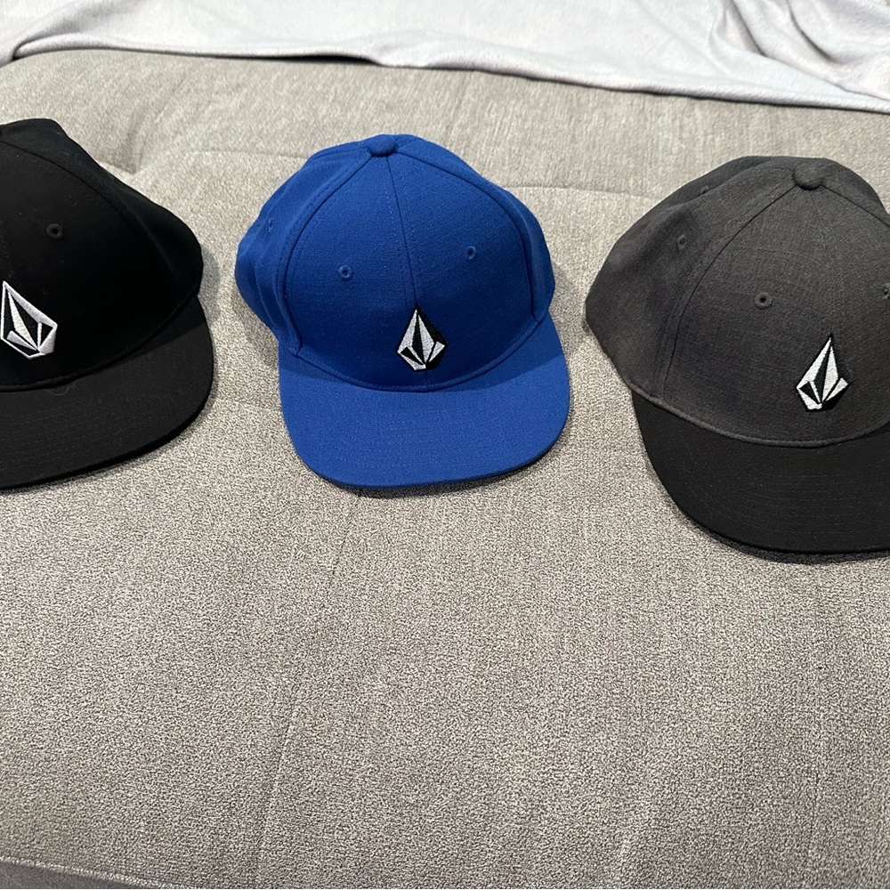 Volcom Kids Black, Blue, and Gray Hats